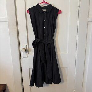 Women's Calvin Klein dark gray sleeveless button down collared dress. Size 10.